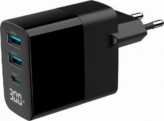 Gembird A-UC-PDQC30LCD 2xUSB-A / USB-C Hálózati Gyorstöltő Adapter 30W - Fekete