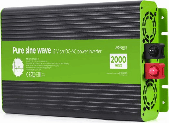 Gembird Energenie 1 EG-PWC-PS2000 Tiszta Szinuszos Autós inverter (12V / 230V / 2000W)