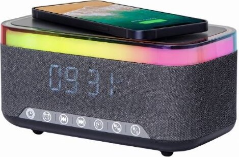 Gembird DAC-SPKBT-QC15-BK Vezeték nélküli Töltő + Digitális óra 15W - Fekete