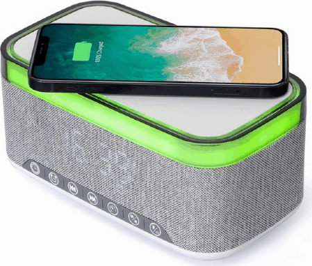 Gembird DAC-SPKBT-QC15-GR Vezeték nélküli Töltő + Digitális óra 15W - Szürke