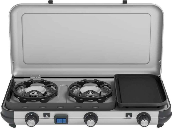 Campingaz Camping Kitchen 2 Multi Cook Hordozható 3 zónás Gáz / Grill főzőlap - Fehér