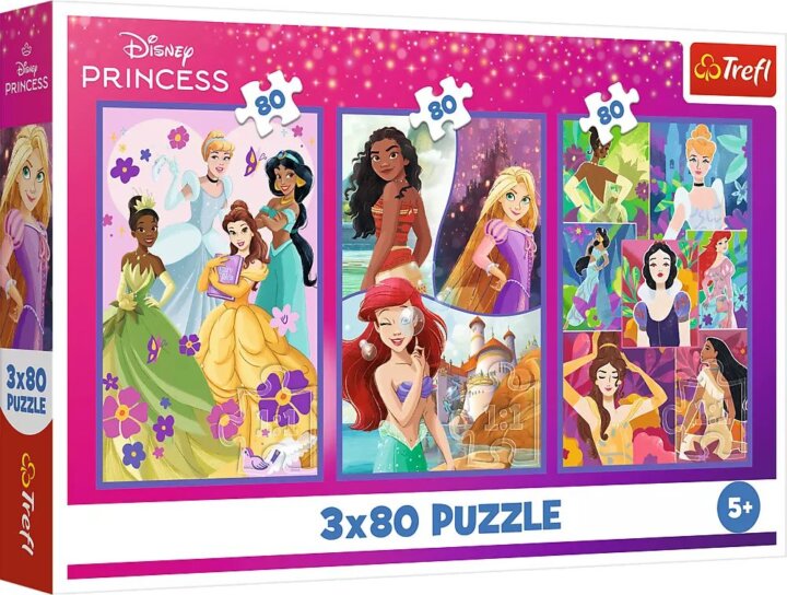 Trefl 3 x 80 darabos Disney hercegnő barátnők puzzle
