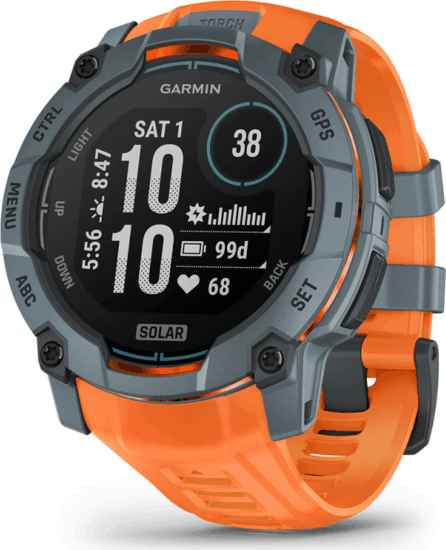 Garmin Instinct 3 Solar Férfi Okosóra 50mm - Szürke / Narancssárga