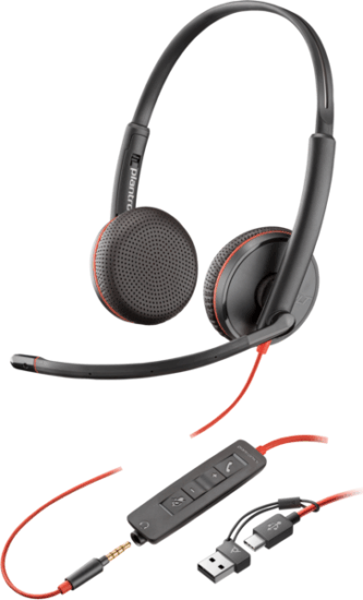 HP Poly Blackwire 3225 USB-C Call Center Sztereó Headset - Fekete HP Poly Blackwire 3225 USB-C Call Center Sztereó Headset - Fekete