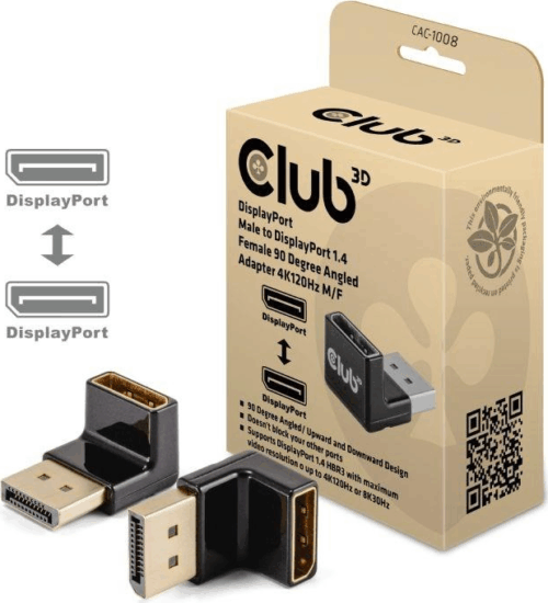 Club3D CAC-1008 DisplayPort 1.4 apa - DisplayPort 1.4 anya Átalakító Adapter Club3D CAC-1008 DisplayPort 1.4 apa - DisplayPort 1.4 anya Átalakító Adapter