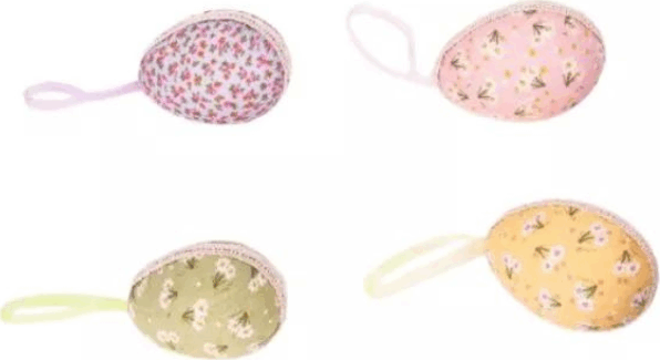 Színes textillel borított húsvéti tojás dekoráció - Többféle