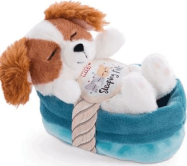 Nici Alvó Spániel plüsskutyus kosárban 12 cm