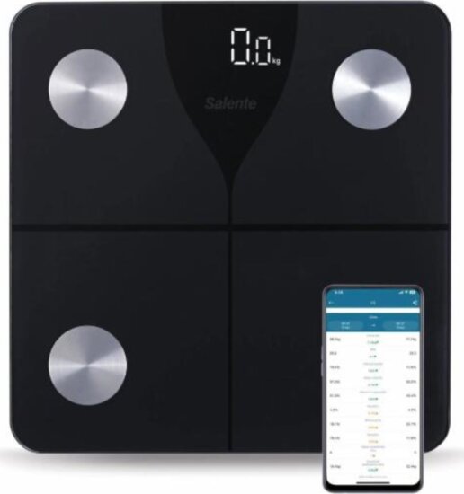 Salente SlimFit Okos személymérleg Max 180kg - Fekete Salente SlimFit Okos személymérleg Max 180kg - Fekete