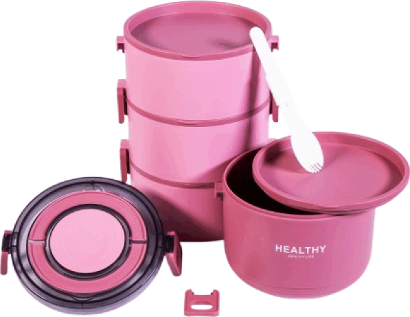 TOO KT-114 Műanyag ételhordó Készlet 1.85L - Rózsaszín (4 db)