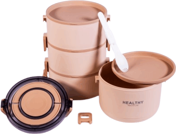 TOO KT-114 Műanyag ételhordó Készlet 1.85L - Bézs (4 db)