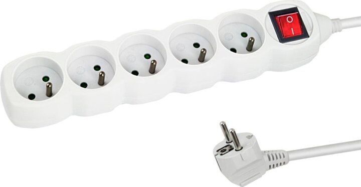 Esperanza Power Strip 220V Hálózati elosztó 5 aljzatos 3m - Fehér