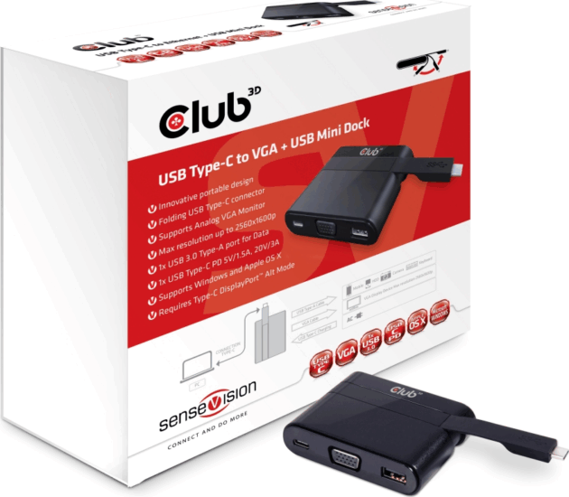 Club3D CSV-1532 Univerzális USB-C Laptop dokkoló Állomás 60 Watt Club3D CSV-1532 Univerzális USB-C Laptop dokkoló Állomás 60 Watt