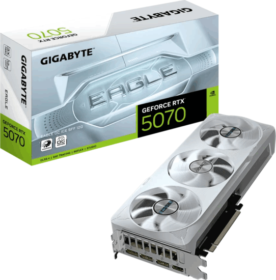 Ggigabyte GeForce RTX 5070 12GB GDDR7 Eagle OC Ice SFF Videókártya - Fehér