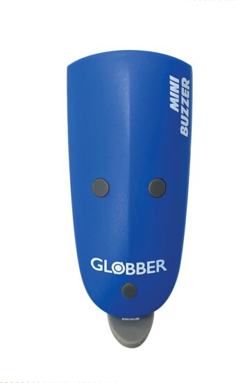 Globber Mini Buzzer 2 az 1-ben LED Kerékpár első lámpa és csengő - Kék