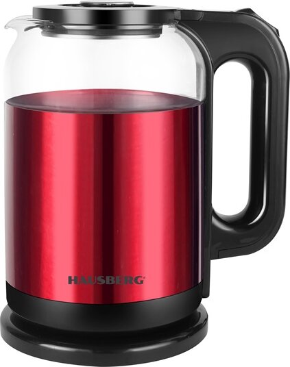 Hausberg HB-3622RS Elektromos Vízforraló 2L 1800W - Piros/Fekete