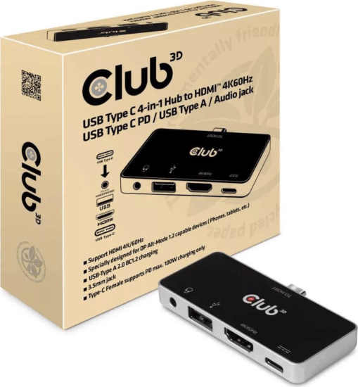 Club3D CSV-1591 Univerzális USB-C Laptop dokkoló Állomás 100 Watt