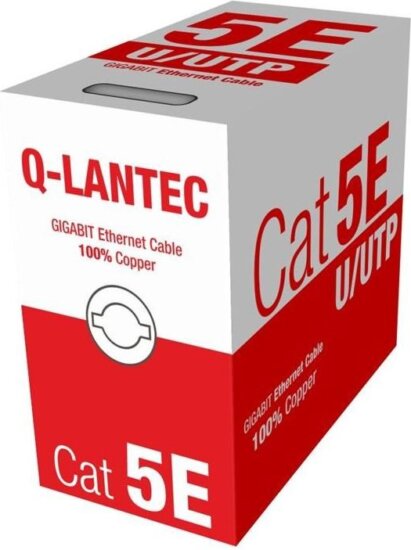 Q-Lantec KIU5PVC305NC U/UTP Cat5e Patch Kábel 305m - Szürke Q-Lantec KIU5PVC305NC U/UTP Cat5e Patch Kábel 305m - Szürke