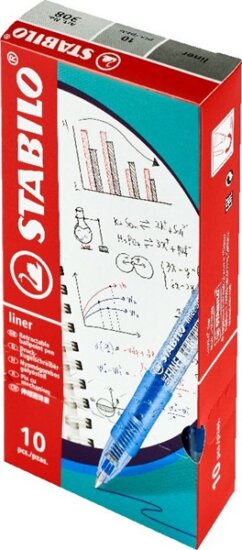Stabilo Liner 308 10 darabos Golyóstoll készlet (Kék tinta / 0.38mm) - Kék