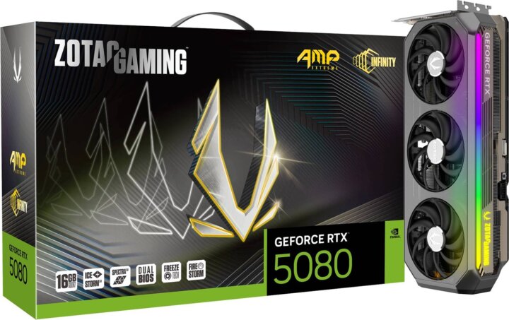 Zotac GeForce RTX 5080 16 GB GDDR7 AMP Extreme INFINITY Videókártya Zotac GeForce RTX 5080 16 GB GDDR7 AMP Extreme INFINITY Videókártya