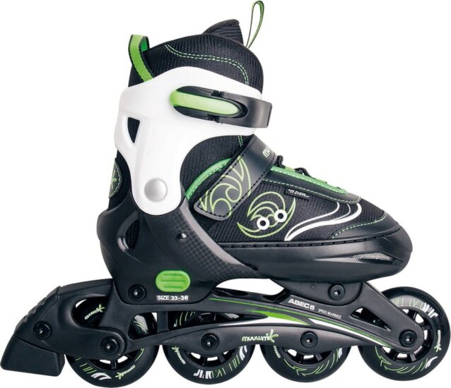 Muuwmi 426AU Állítható Egysoros görkorcsolya 33-36 méret - Fekete / Zöld