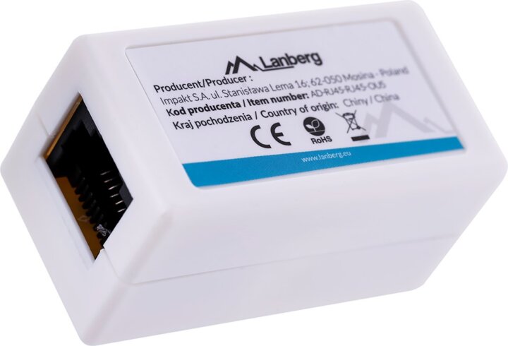 Lanberg AD-RJ45 Cat5e RJ45 Toldó - Fehér