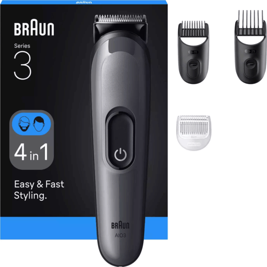Braun AIO 3500 All-in-One Style Kit Vezeték nélküli Haj- ls szakállnyíró - Fekete/Szürke