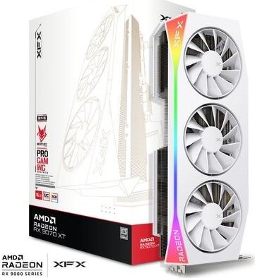 XFX Radeon RX 9070XT 16GB GDDR6 Mercury OC White Gaming Edition RGB Videókártya