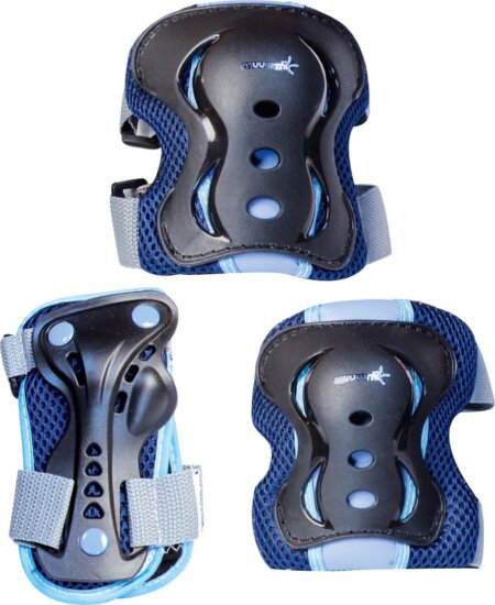 Muuwmi 554 M Csukló- Könyök- és Térdvédő készlet 3 darabos - Kék