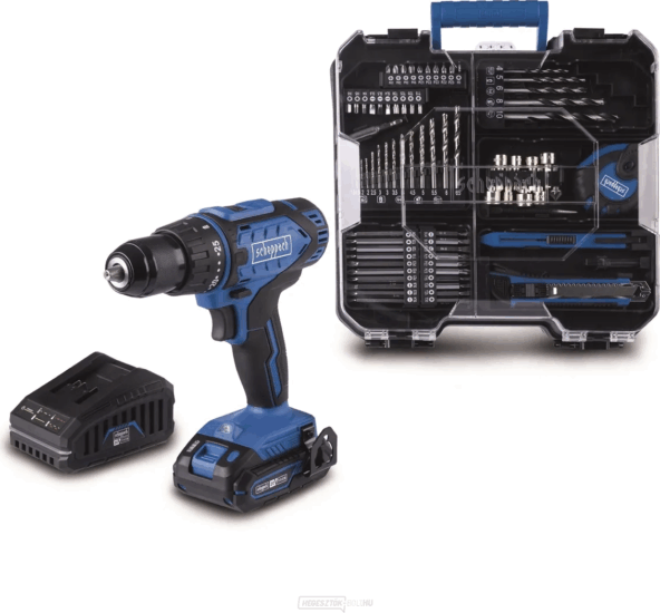 Scheppach C-DTB74/1-X Akkus fúró-csavarozó +1x 2Ah Akku + Töltő + 74db tartozék készlet
