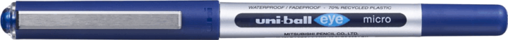 Uni UB-150E Eye Micro Kupakos golyóstoll (Kék tinta) - Kék/Ezüst