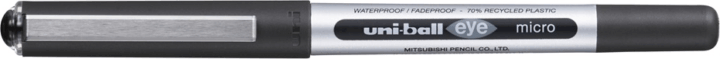 Uni UB-150E Eye Micro Kupakos golyóstoll (Fekete tinta) - Fekete/Ezüst