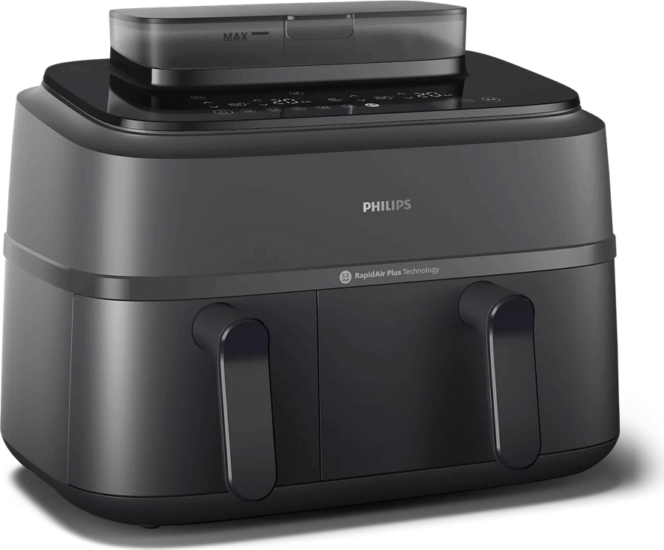 Philips NA550/00 DualBasket Air Fryer Forrólevegős sütő 2x4.5L 2750 Watt - Fekete Philips NA550/00 DualBasket Air Fryer Forrólevegős sütő 2x4.5L 2750 Watt - Fekete