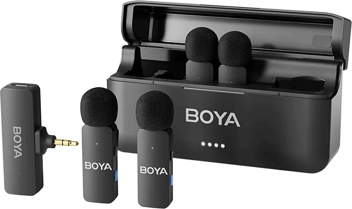 Boya BY-V4 Jack 3.5mm 4 csatornás mikrofon készlet - Fekete