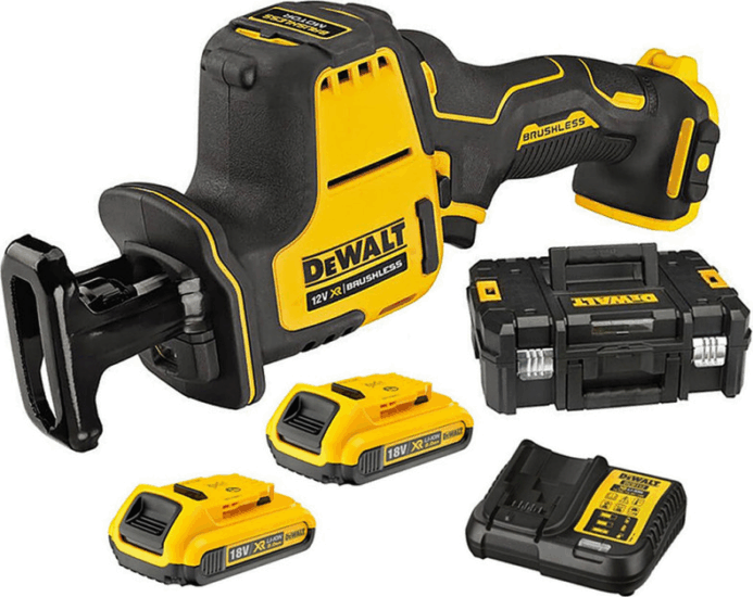 DeWalt DCS312D2-QW Akkumulátoros orrfűrész + 2x 2Ah Akku és Töltő DeWalt DCS312D2-QW Akkumulátoros orrfűrész + 2x 2Ah Akku és Töltő