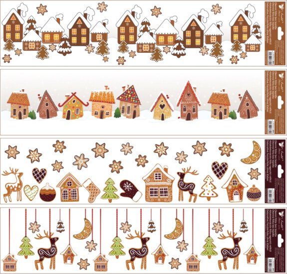 Mézeskalács házak és függő díszek matricacsomag 64 x 15 cm - Többféle