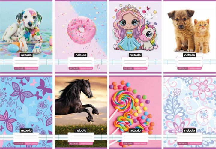 Nebulo Színes mintás 32 lapos A5 Vonalas füzet - Többféle Nebulo Színes mintás 32 lapos A5 Vonalas füzet - Többféle