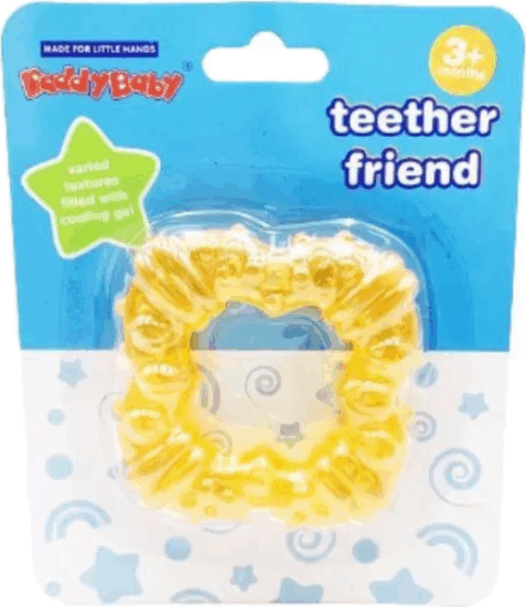 Négyzet alakú rágóka fogzáshoz - Sárga