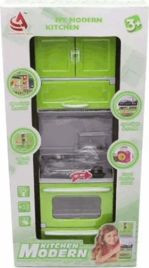 My Modern Kitchen 3 darabos Konyha szett babaházba - Zöld/Szürke My Modern Kitchen 3 darabos Konyha szett babaházba - Zöld/Szürke