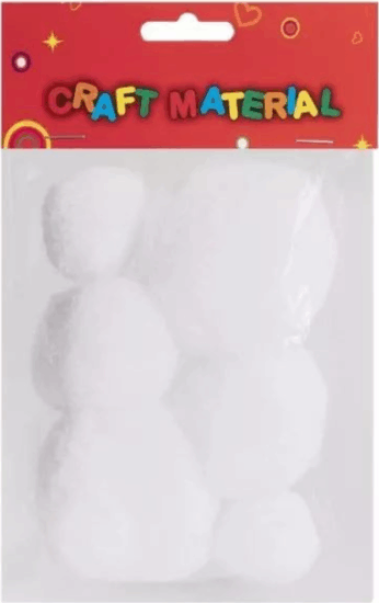 Textil hógolyó szett (6db/csomag) - Fehér