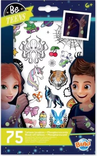 BUKI Sötétben világító Lemosható tetoválás szett (75db/csomag) BUKI Sötétben világító Lemosható tetoválás szett (75db/csomag)