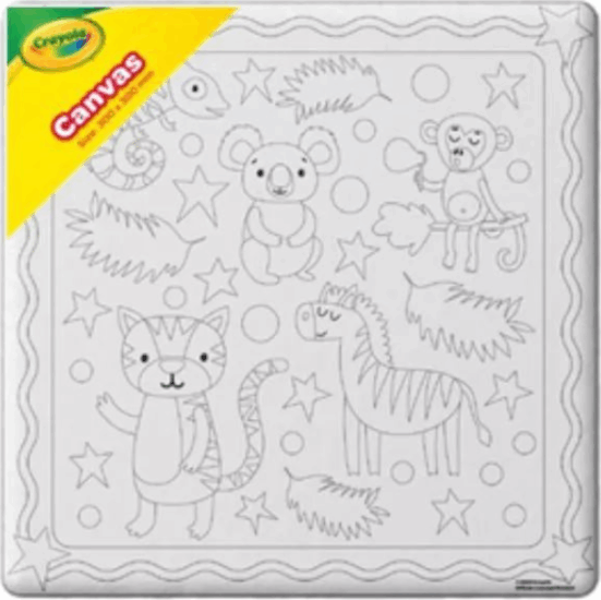 Crayola Fóliás festhető vászonkép dzsungel mintákkal (20 x 20 cm)