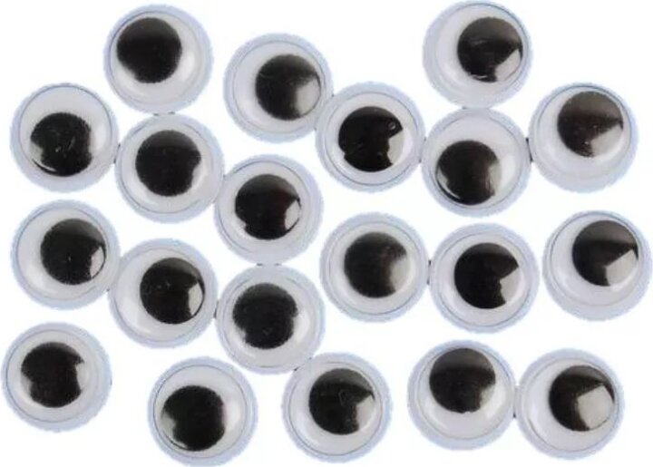 Fekete mozgó szemek 8 mm (24 db/csomag)