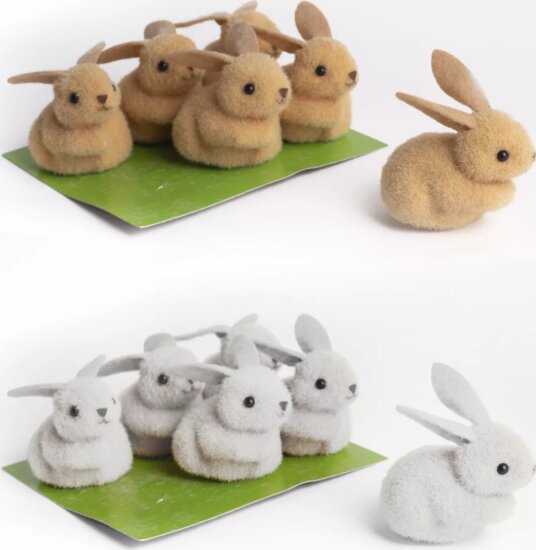 Dekorációs nyuszi figura (6 db/csomag) - Többféle