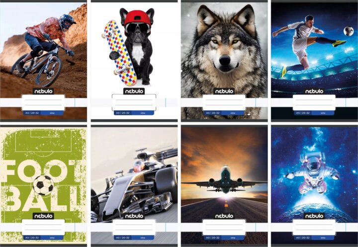 Nebulo Vagány mintás 32 lapos A5 sima füzet - Többféle