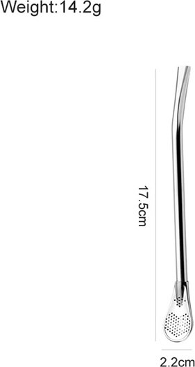 TOO KT-523 Rozsdamentes acél szívószál szűrőkanállal