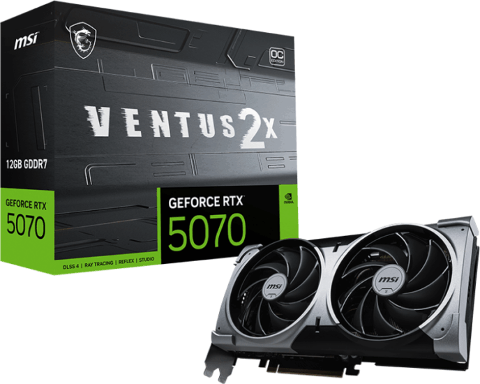 MSI GeForce RTX 5070 12G GDDR7 Ventus 2X OC Videókártya