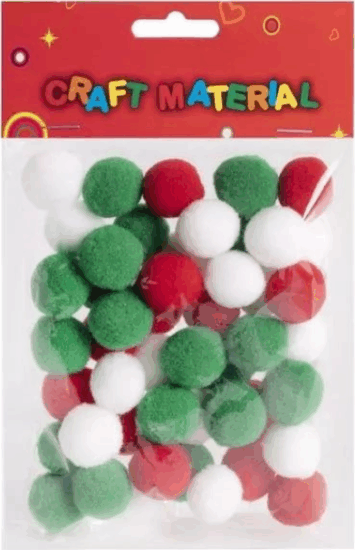 Színes Textilgolyók Kreatív készlet 2 cm - Vegyes színek (48 db/csomag)