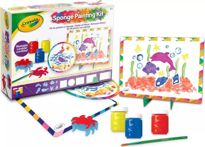 Crayola 16 részes Szivacsos festőkészlet kimosható festékekkel