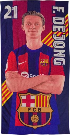 FC Barcelona Mikroszálas gyerek Fürdőlepedő (100 x 180 cm) - De Jong