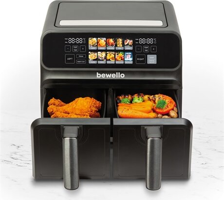 Bewello BW1002D AirFryer Forrólevegős sütő 4+4L 2200 Watt - Fekete Bewello BW1002D AirFryer Forrólevegős sütő 4+4L 2200 Watt - Fekete
